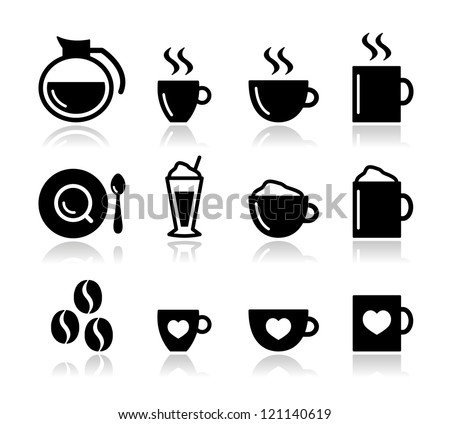 Stock fotó: Brown Cappuccino Icon With Heart Isolated On A White Background