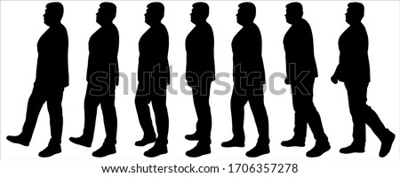 Stock fotó: Bodyguards With Leader Silhouette Simple Black Icon With Shadow On Gray