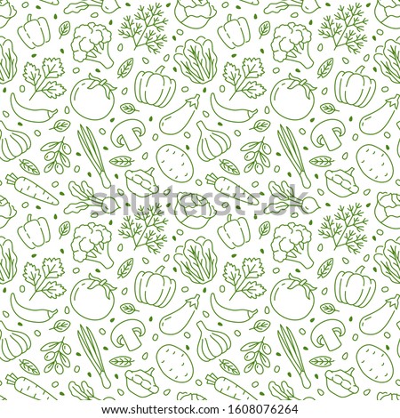 Cook With Green Doodle Vegetables Stock foto © Nadiinko