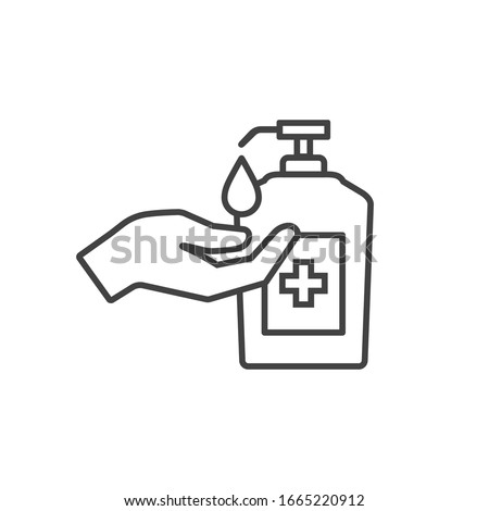 ストックフォト: Bottle Of Antibacterial Liquid Soap And Hand Sanitizer On Pink Background Hygiene Product And Healt