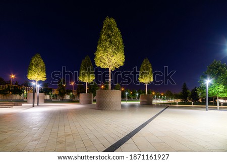 Stok fotoğraf: Green Maple Tree And Modern Architecture