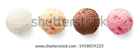 Stok fotoğraf: White Creamy Ice Cream Scoop Isolated On White Background Closeup Texture