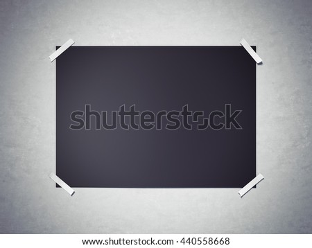 Foto stock: Black Horisontal Paper Sheet Attached By Scotch Tape 3d Rendering