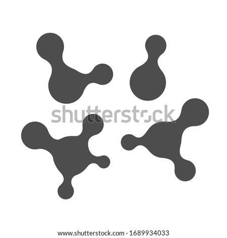 Сток-фото: Abstract Fluid Molecular Structure Logo Template Set Technology Science Sign Drop Print Stock Vec