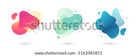 Stock photo: Abstract Flowing Liquid Elements Colorful Forms Dynamic Geometric Shapes Gradient Waves Vector B