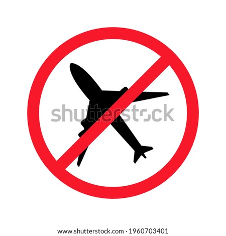 Foto stock: Warning Sign With Crossed Out Plane On The Background Of British Flag