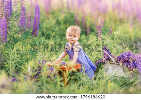 Stok fotoğraf: A Young Girl Surrounded By Lilac Flowers