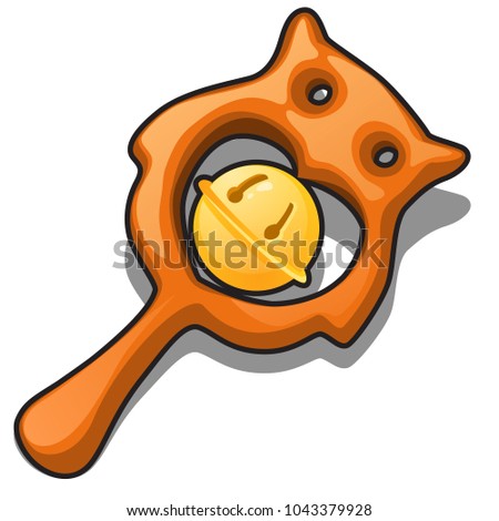 Сток-фото: Childrens Rattle In The Form Of Owl Isolated On White Background Vector Cartoon Close Up Illustrati