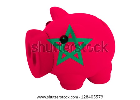 Piggy Rich Bank In Colors National Flag Of Morocco For Saving [[stock_photo]] © vepar5