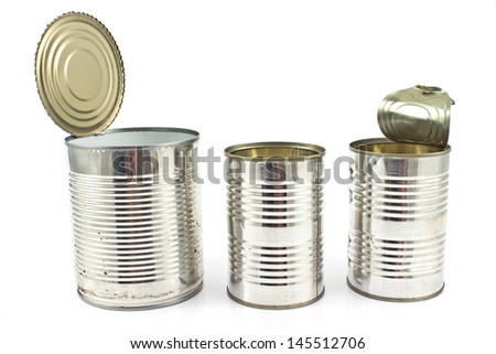 ストックフォト: Template Tin With Design Open A Tin Can Tin On A White Backgro