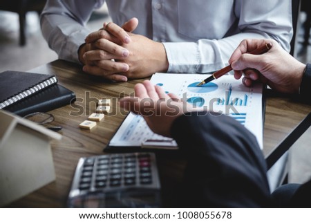Stok fotoğraf: Real Estate Broker Agent Being Analysis And Making The Decision