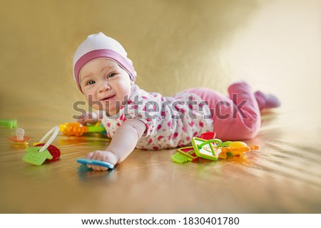 Stockfoto: Family Winter Photo In The Studio With Scenery On The Background Of Artificial Snow