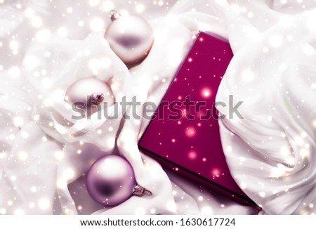 Stock foto: Christmas Magic Holiday Background Festive Baubles Maroon Vint