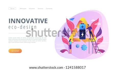 Сток-фото: Innovative Battery Technology Concept Landing Page