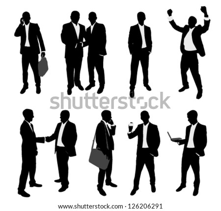 Business People On Phone Standing Silhouette Foto stock © Bokica
