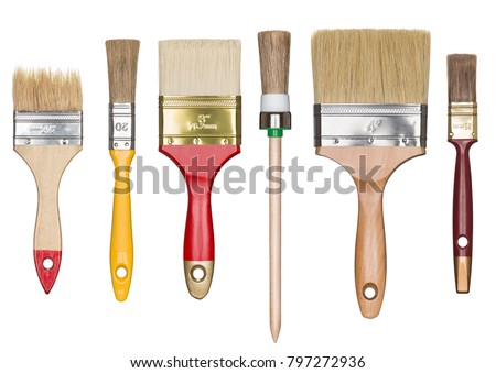 Foto stock: Paint Brush With Plastic Handle