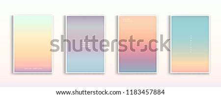 Stockfoto: Abstract Soft Banners Set Purple Green Blue Yellow Pink Pastel Colorful Background