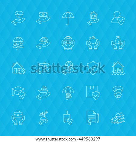 Medical And Health Care Line Icons Set Over Polygonal Blurred Ba Stockfoto © Anna_leni