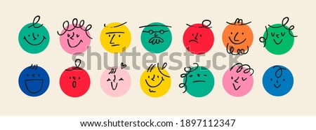 Stok fotoğraf: Set Of Various People Icons Different Faces Of People For Avata