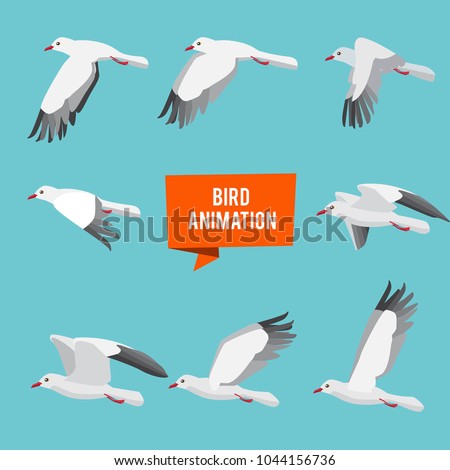 Сток-фото: Cute Animated Bird Isolated On White Background Vector Cartoon Close Up Illustration