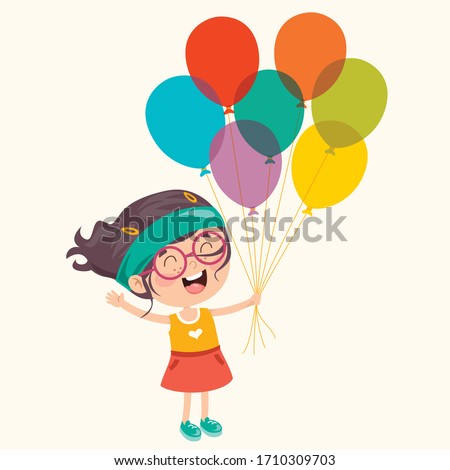 Girl Wqith Balloons Foto stock © yusufdemirci