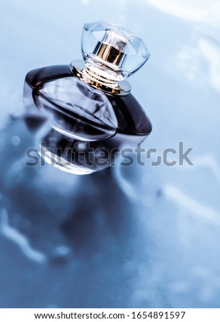 Stock photo: Perfume Bottle Under Blue Water Fresh Sea Coastal Scent As Glam