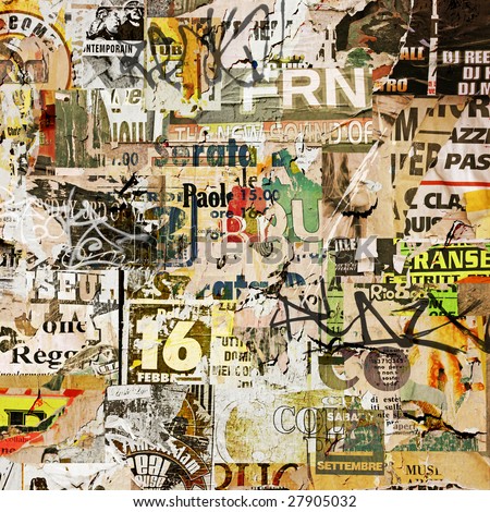 Utcai óriásplakát Grunge Háttérrel Stock fotó © Binkski