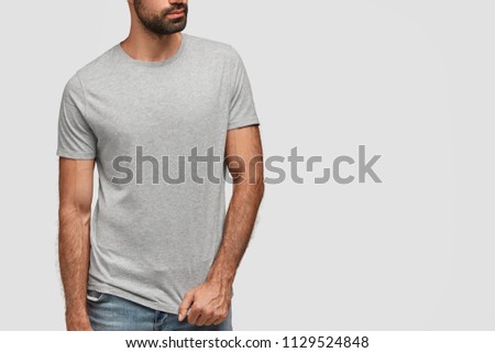 ストックフォト: Cropped Photo Of Young Muscular Man Isolated On White Background