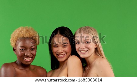 Stock foto: Image Closeup Of Three Gorgeous Women Of Different Nation Cauca