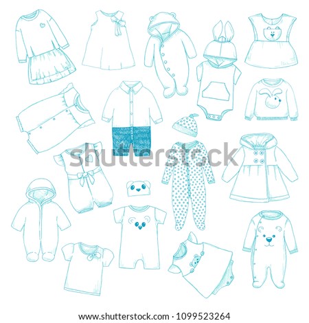 Stok fotoğraf: Set Of Different Childrens Clothing Can Be Used As Clothes For