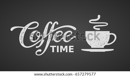 Coffee Hand Drawn Lettering Text Coffee Stock fotó © polygraphus