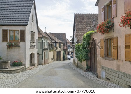 Street Scenery In Mittelbergheim Stock fotó © PRILL