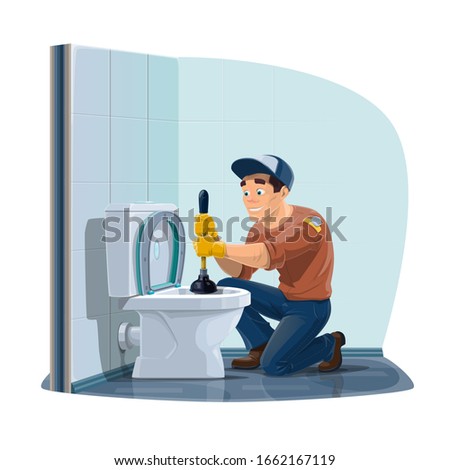 Zdjęcia stock: Man With A Plunger