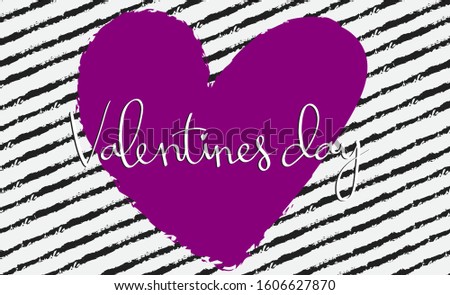 Stockfoto: Happy Valentines Day 14 February Calligraphic Stylish Font Colo