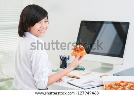 ストックフォト: Asian Office Worker At Lunchtime