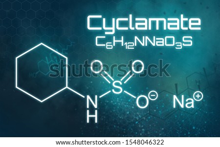 Stock fotó: Chemical Formula Of Sodium Cyclamate On A Futuristic Background