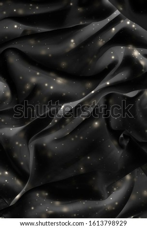 Stock photo: Magic Holiday Golden Soft Silk Flatlay Background Texture With G