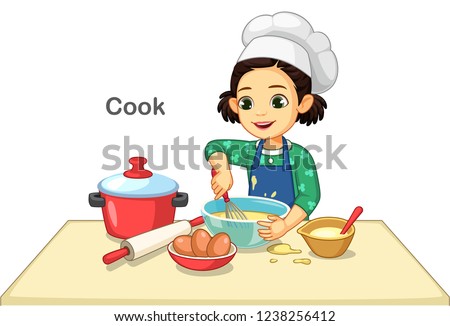 Stock photo: Young Cook Cooking Cakes In The Kitchen