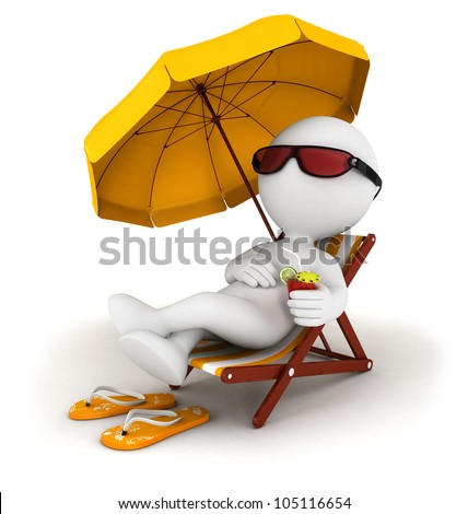 3d White People Relax Isolated White Background Imagine de stoc © 3dmask