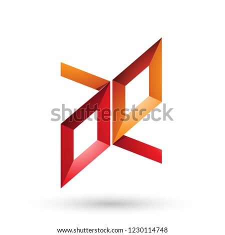 Stockfoto: Red And Orange Frame Like Letters Of A And E Vector Illustration