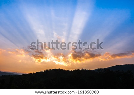 Сток-фото: Colorful Dramatic Sunset Over The River And Mountains In Dalmati