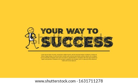 Your Way To Success - Simple Design With Cartoon Businessman Stock foto © Tashatuvango