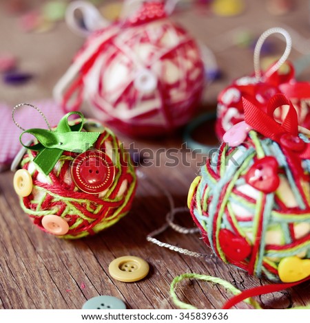 Handmade Christmas Balls Zdjęcia stock © nito