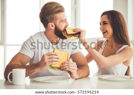 Stockfoto: Couple Having A Healthy Breakfast