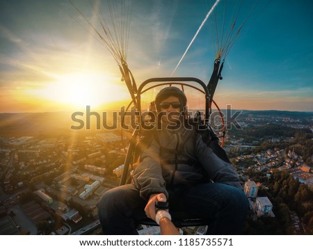 Paraglider With Motor Zdjęcia stock © Artush