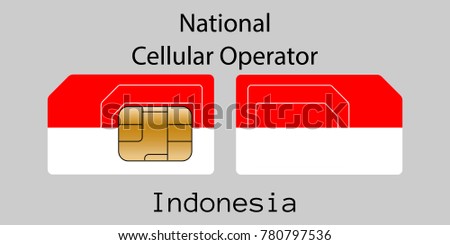 ストックフォト: Indonesia Mobile Operator Sim Card With Flag Vector Illustration