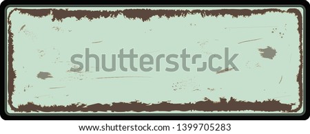 Foto stock: Empty Vintage Tin Sign On A White Background