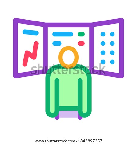 Stock fotó: Promotion Board And Observing Person Icon Vector Outline Illustration