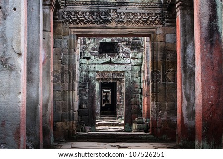 Stock photo: Wall Bas Relief Of Devata Angkor Wat Temple Siem Reap Cambodi