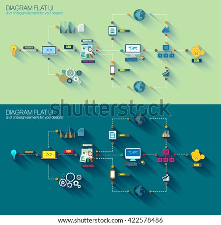 Сток-фото: Flat Style Infographic Ui Icons To Use For Your Business Project